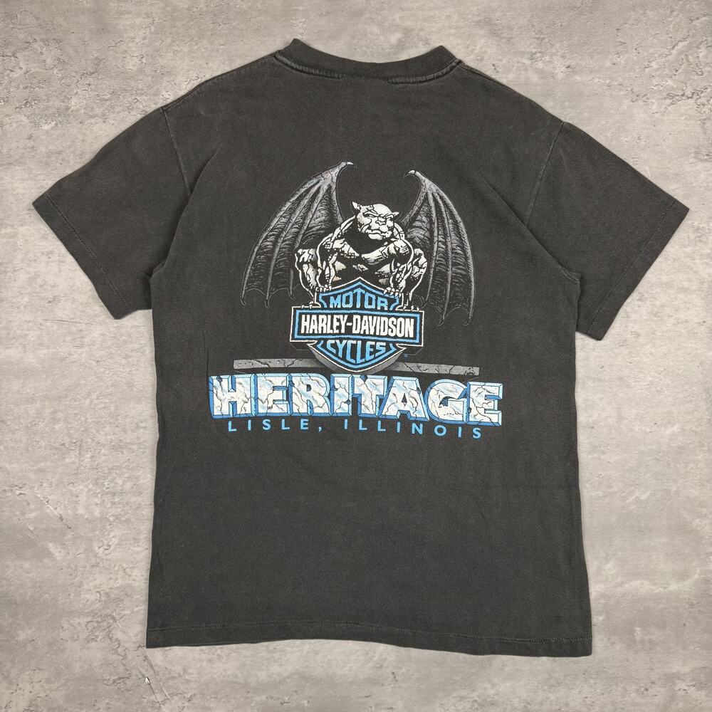 Vintage Harley Davidson Lisle Illinois Gargoyle T Shirt